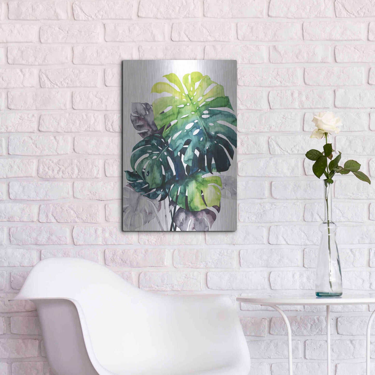 Luxe Metal Art 'Twilight Palms IV' by Grace Popp Metal Wall Art,16x24