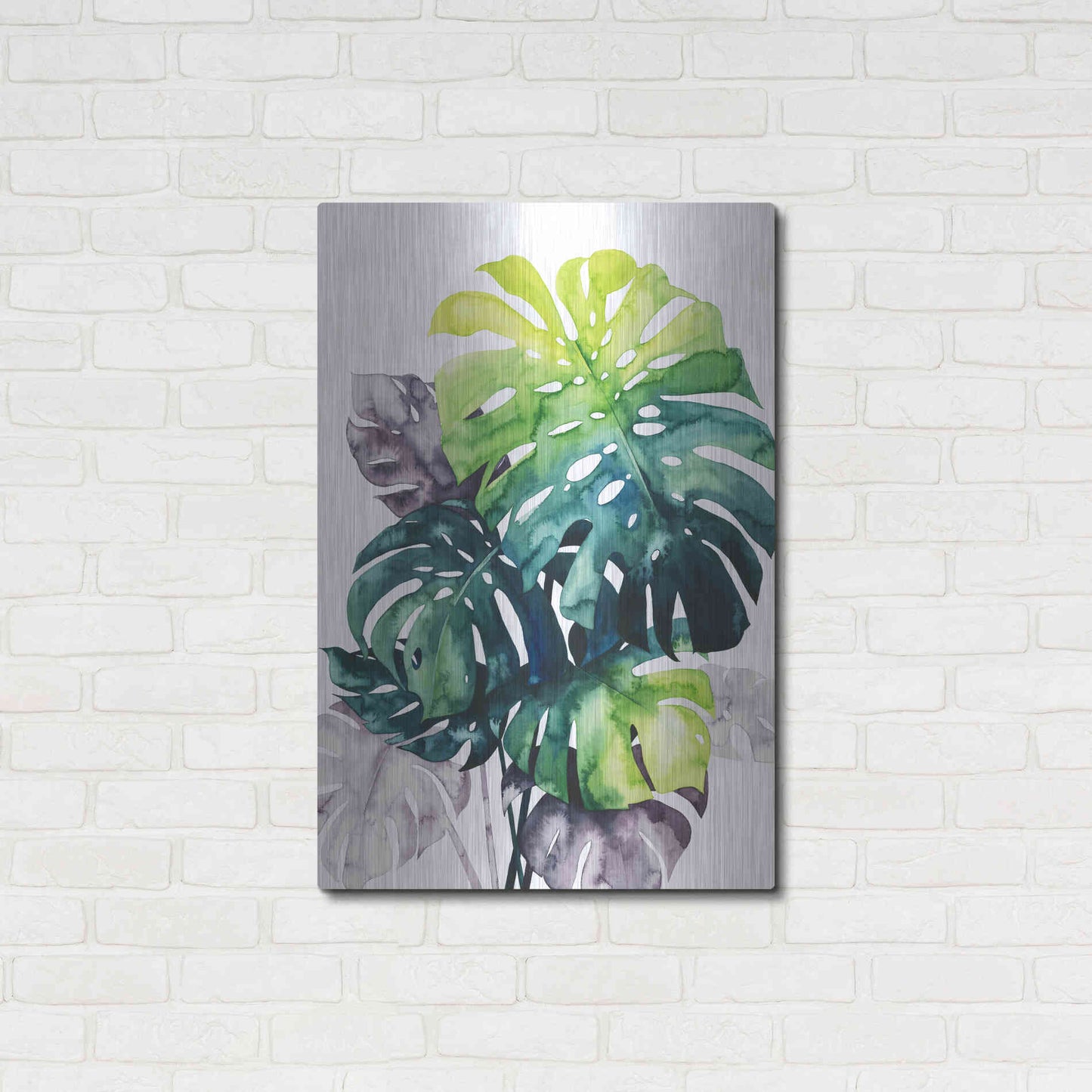 Luxe Metal Art 'Twilight Palms IV' by Grace Popp Metal Wall Art,24x36