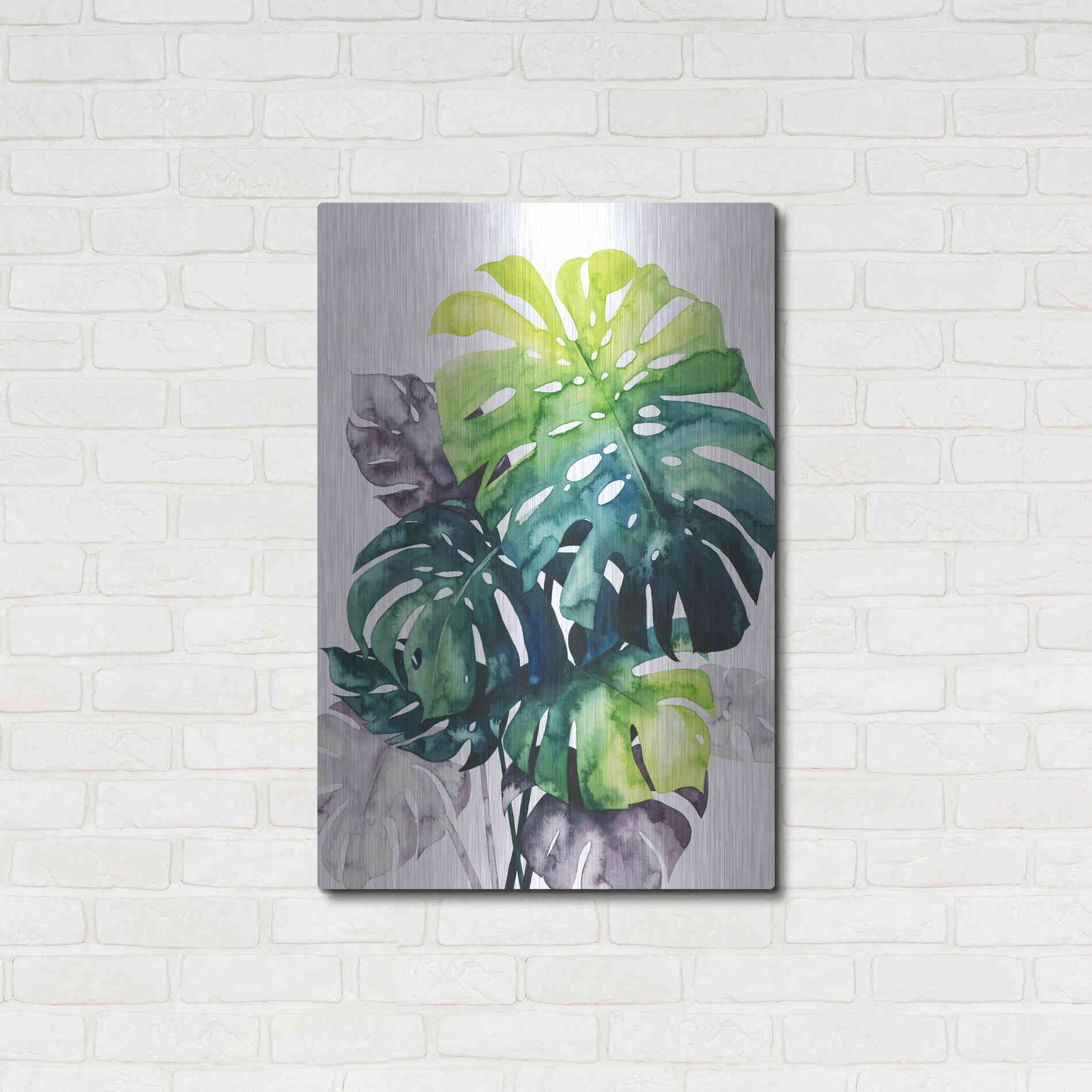 Luxe Metal Art 'Twilight Palms IV' by Grace Popp Metal Wall Art,24x36