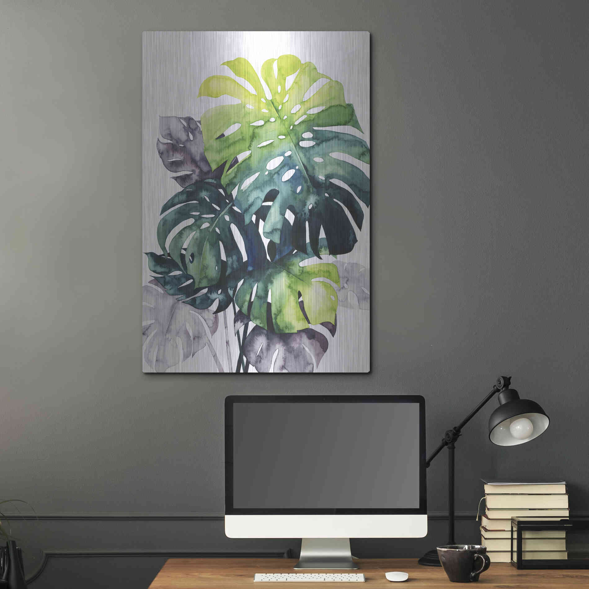 Luxe Metal Art 'Twilight Palms IV' by Grace Popp Metal Wall Art,24x36