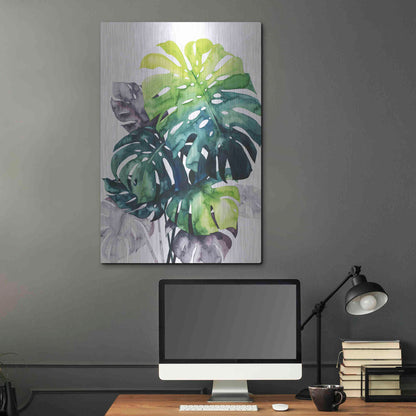 Luxe Metal Art 'Twilight Palms IV' by Grace Popp Metal Wall Art,24x36