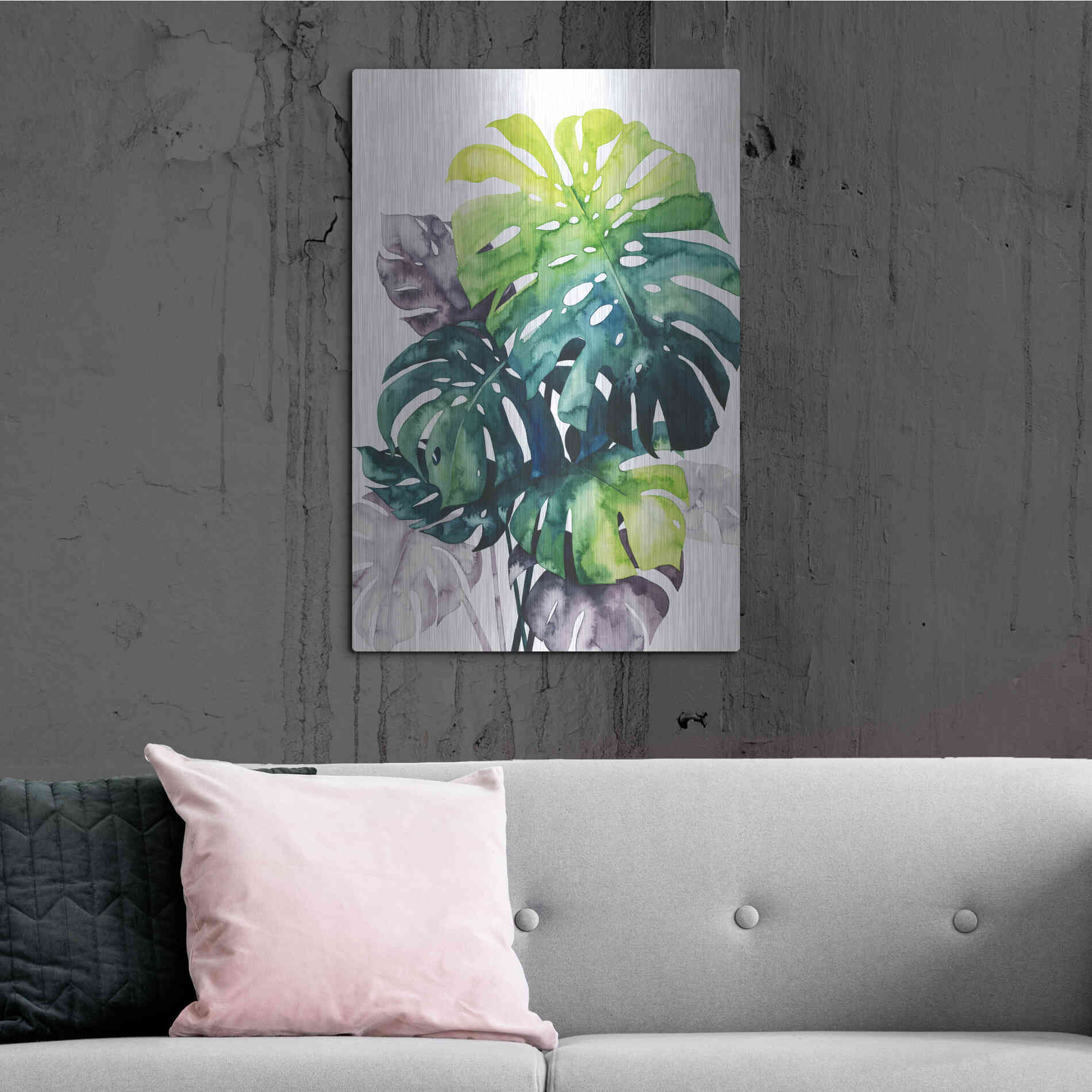 Luxe Metal Art 'Twilight Palms IV' by Grace Popp Metal Wall Art,24x36