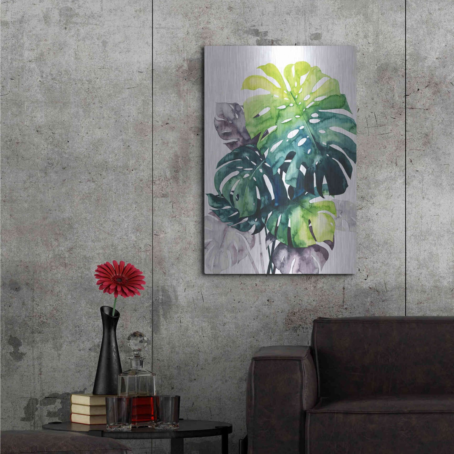 Luxe Metal Art 'Twilight Palms IV' by Grace Popp Metal Wall Art,24x36
