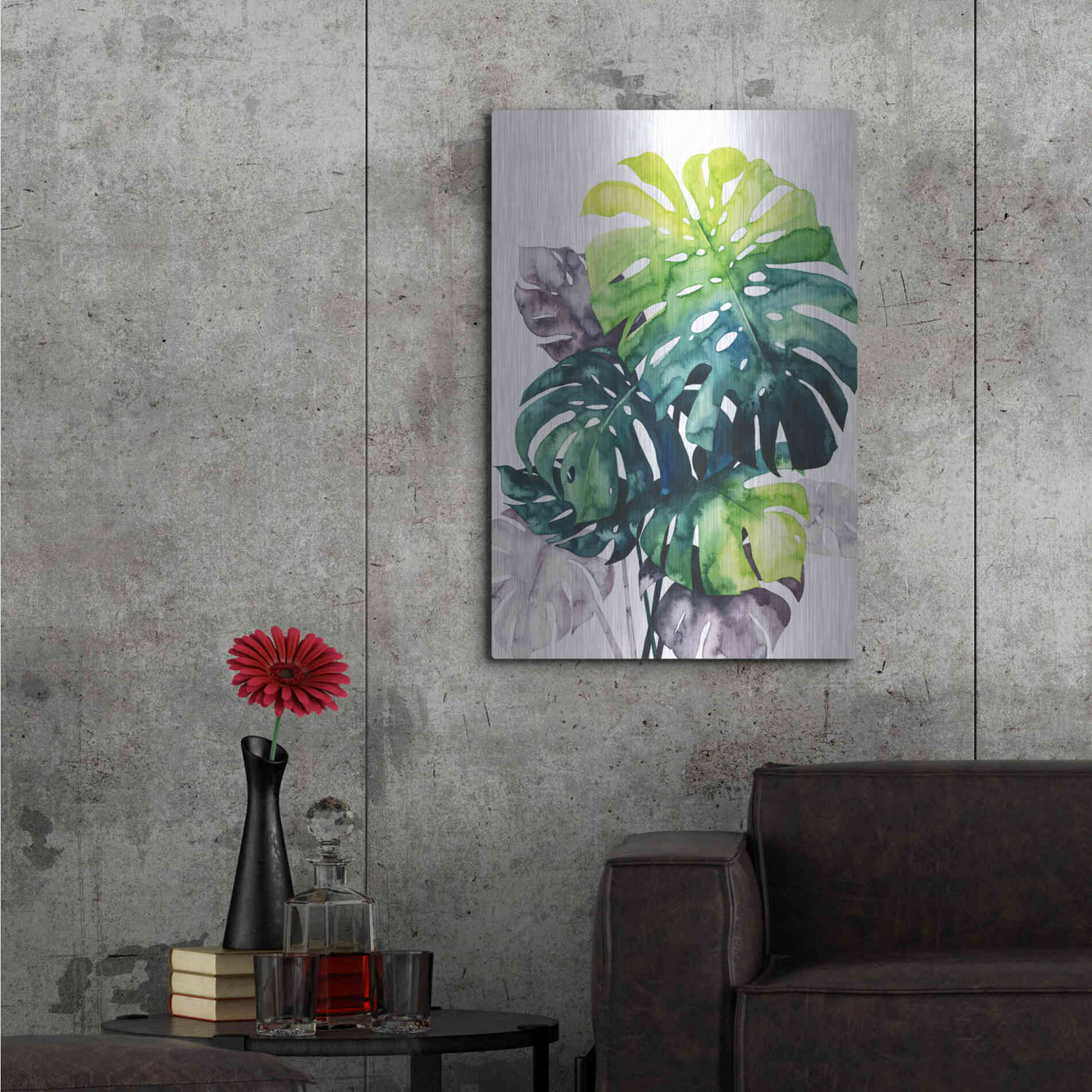 Luxe Metal Art 'Twilight Palms IV' by Grace Popp Metal Wall Art,24x36