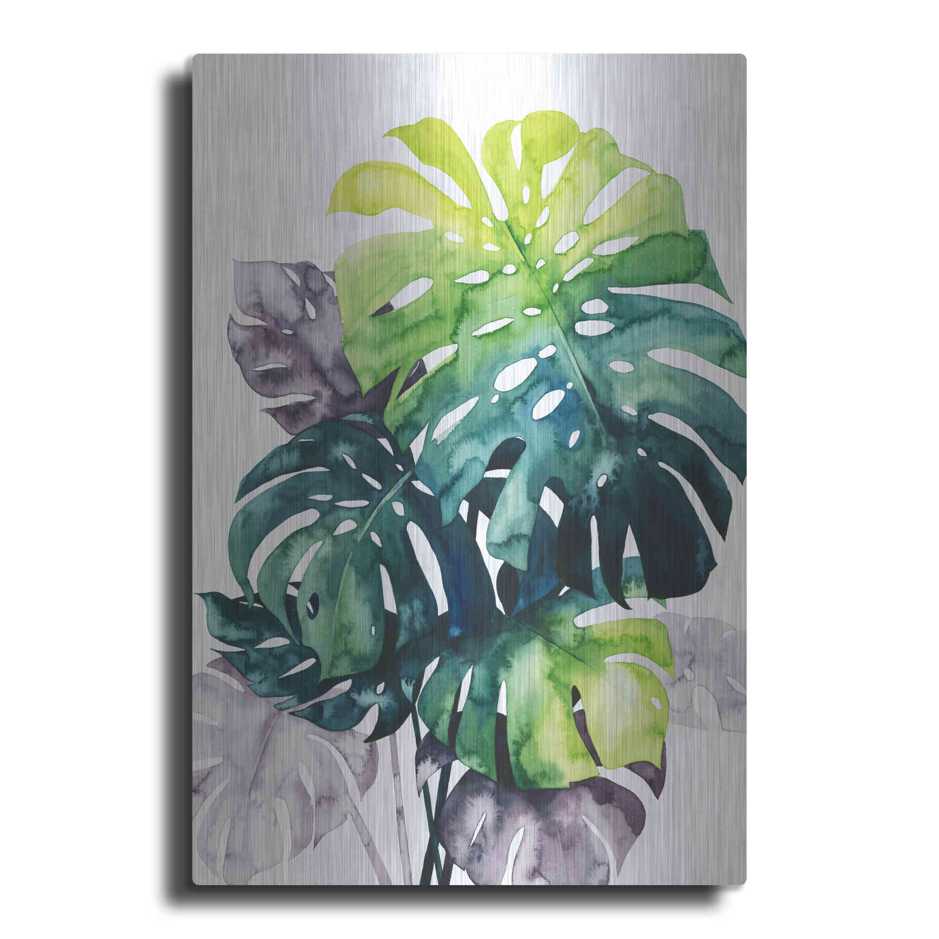 Luxe Metal Art 'Twilight Palms IV' by Grace Popp Metal Wall Art