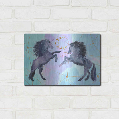Luxe Metal Art 'Unicorn Universe Collection A' by Grace Popp Metal Wall Art,16x12