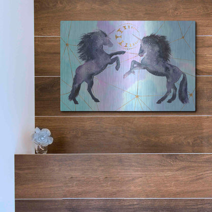 Luxe Metal Art 'Unicorn Universe Collection A' by Grace Popp Metal Wall Art,16x12
