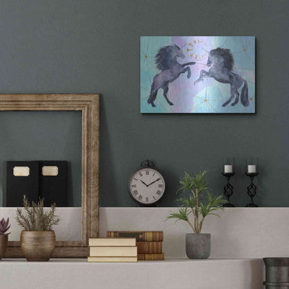 Luxe Metal Art 'Unicorn Universe Collection A' by Grace Popp Metal Wall Art,16x12
