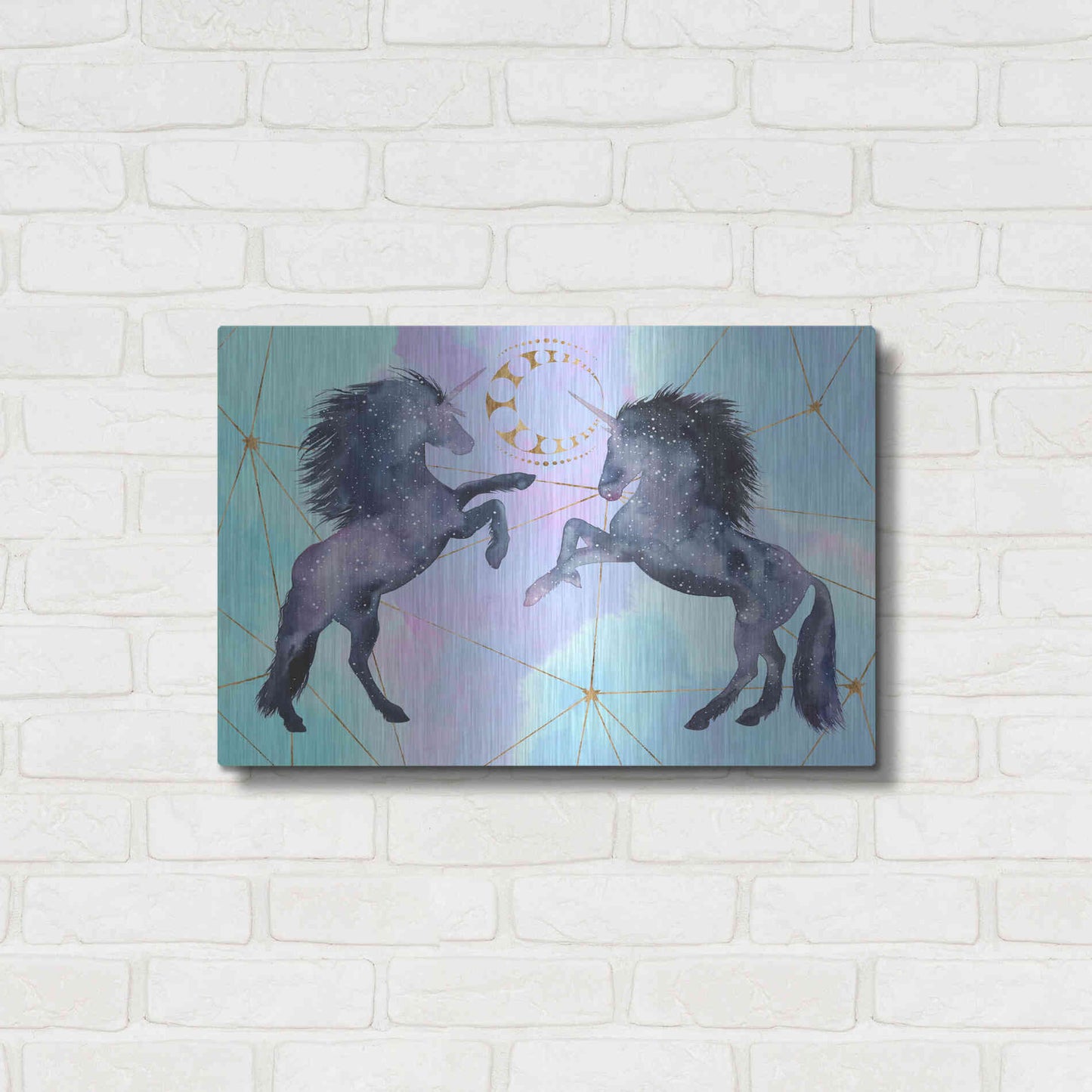 Luxe Metal Art 'Unicorn Universe Collection A' by Grace Popp Metal Wall Art,24x16