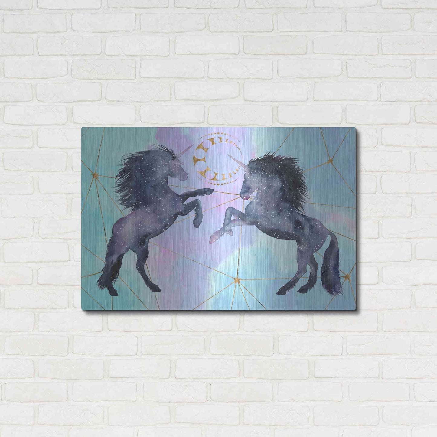 Luxe Metal Art 'Unicorn Universe Collection A' by Grace Popp Metal Wall Art,36x24