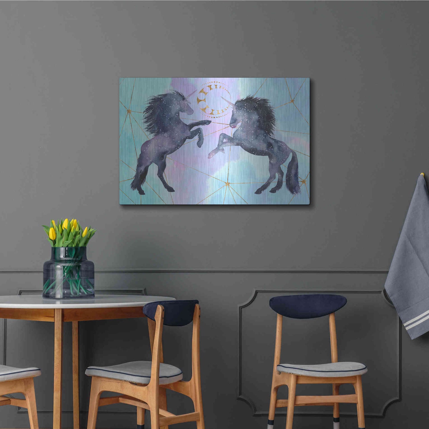 Luxe Metal Art 'Unicorn Universe Collection A' by Grace Popp Metal Wall Art,36x24