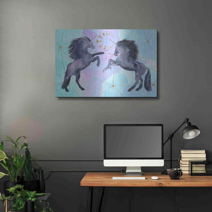 Luxe Metal Art 'Unicorn Universe Collection A' by Grace Popp Metal Wall Art,36x24