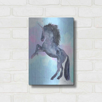 Luxe Metal Art 'Unicorn Universe IV' by Grace Popp Metal Wall Art,12x16