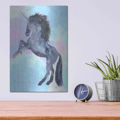 Luxe Metal Art 'Unicorn Universe IV' by Grace Popp Metal Wall Art,12x16