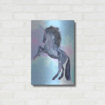 Luxe Metal Art 'Unicorn Universe IV' by Grace Popp Metal Wall Art,16x24