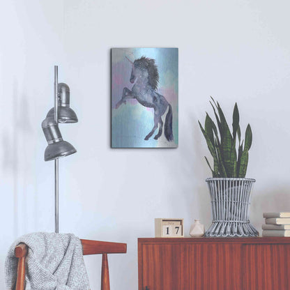 Luxe Metal Art 'Unicorn Universe IV' by Grace Popp Metal Wall Art,16x24
