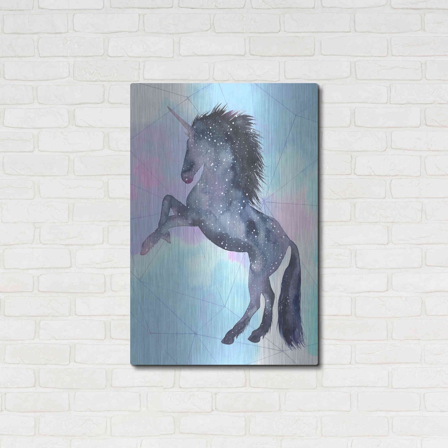 Luxe Metal Art 'Unicorn Universe IV' by Grace Popp Metal Wall Art,24x36