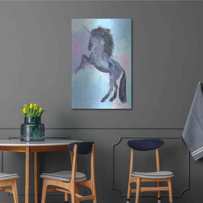 Luxe Metal Art 'Unicorn Universe IV' by Grace Popp Metal Wall Art,24x36