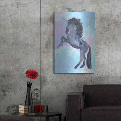 Luxe Metal Art 'Unicorn Universe IV' by Grace Popp Metal Wall Art,24x36