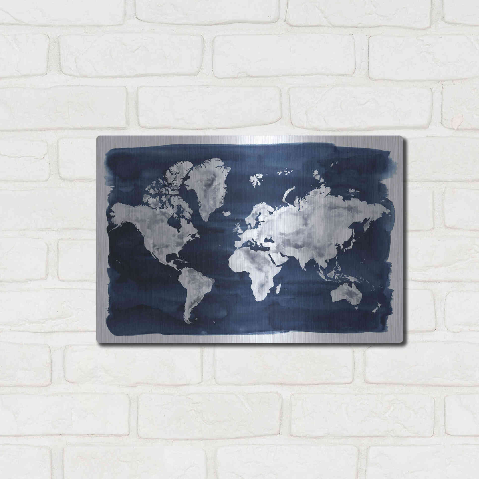 Luxe Metal Art 'Water World II' by Grace Popp Metal Wall Art,16x12