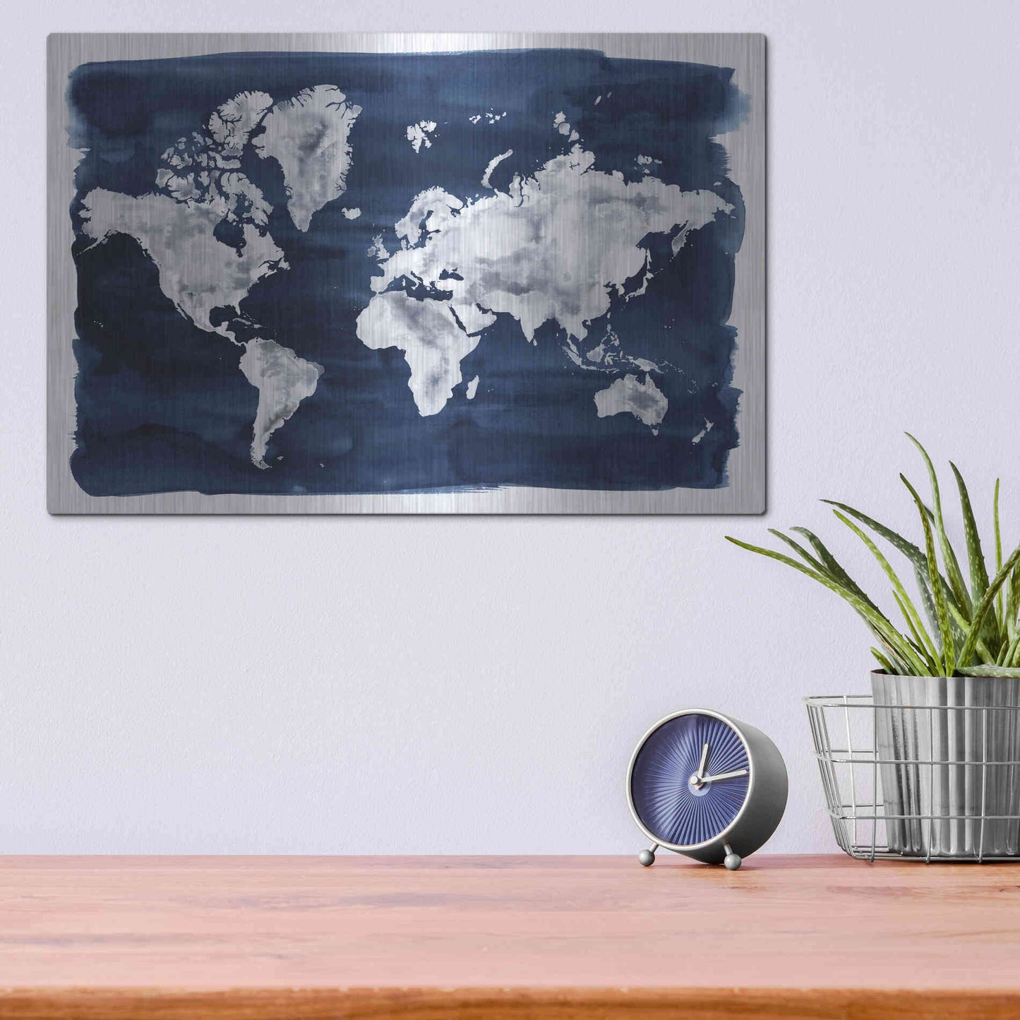 Luxe Metal Art 'Water World II' by Grace Popp Metal Wall Art,16x12