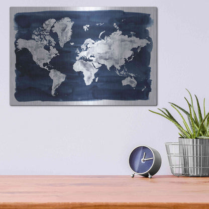 Luxe Metal Art 'Water World II' by Grace Popp Metal Wall Art,16x12