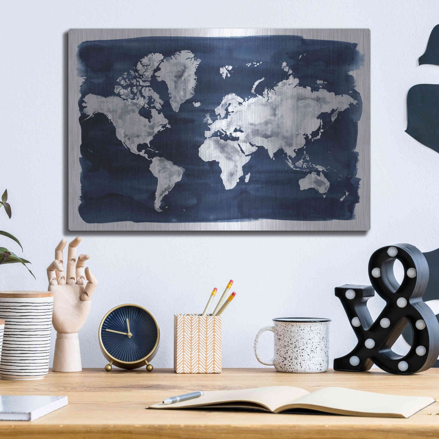 Luxe Metal Art 'Water World II' by Grace Popp Metal Wall Art,16x12