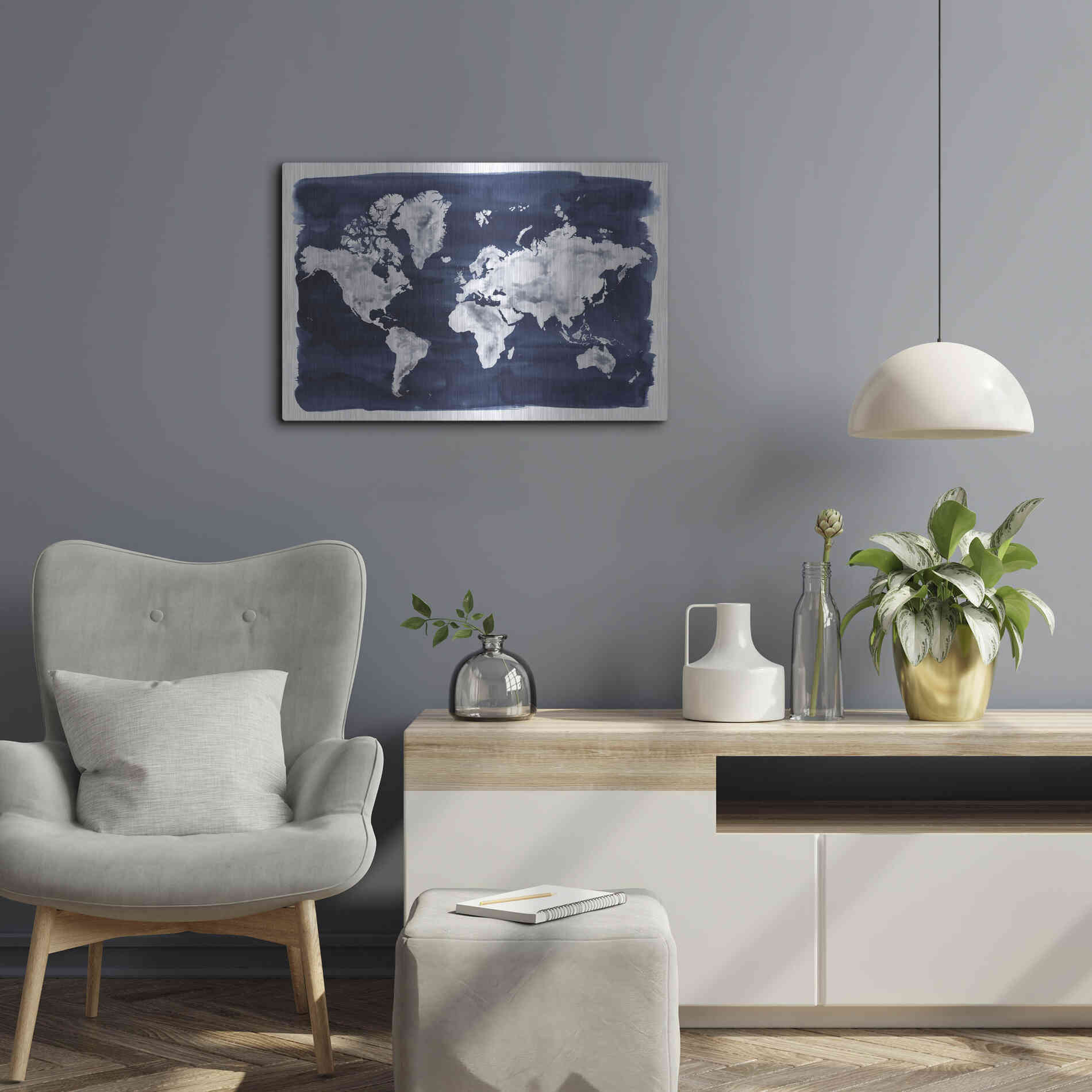 Luxe Metal Art 'Water World II' by Grace Popp Metal Wall Art,24x16