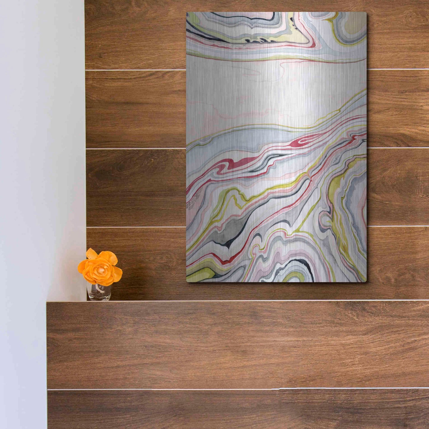 Luxe Metal Art 'Watercolor Marbling I' by Grace Popp Metal Wall Art,12x16