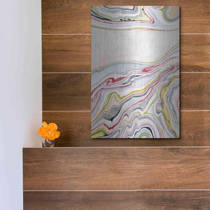 Luxe Metal Art 'Watercolor Marbling I' by Grace Popp Metal Wall Art,12x16