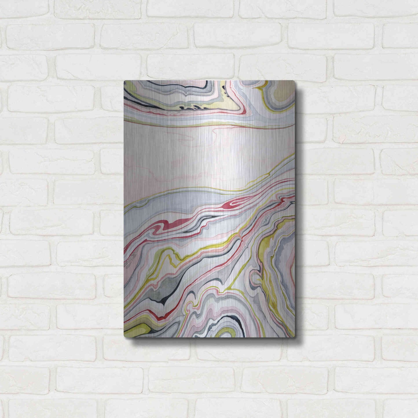 Luxe Metal Art 'Watercolor Marbling I' by Grace Popp Metal Wall Art,16x24