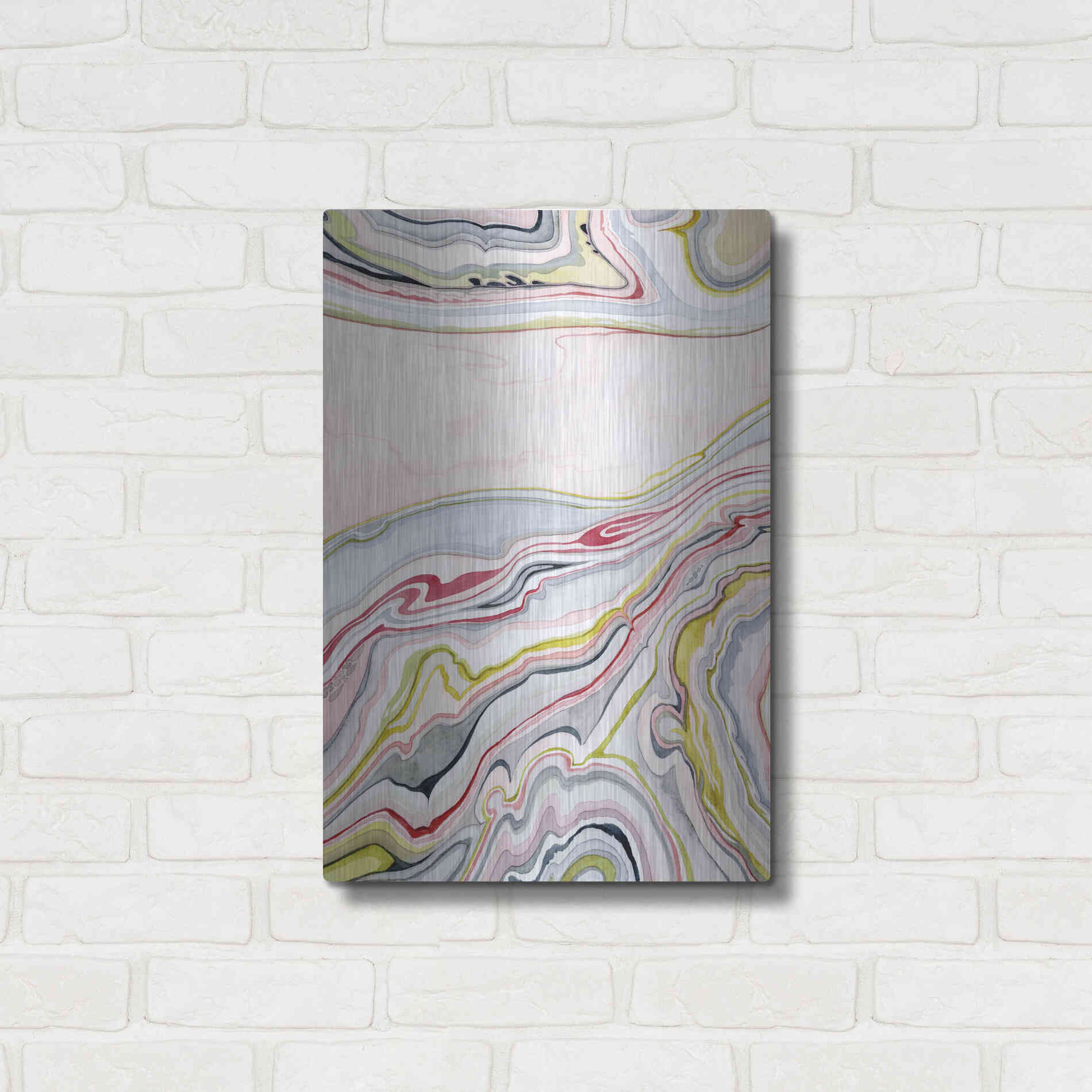 Luxe Metal Art 'Watercolor Marbling I' by Grace Popp Metal Wall Art,16x24