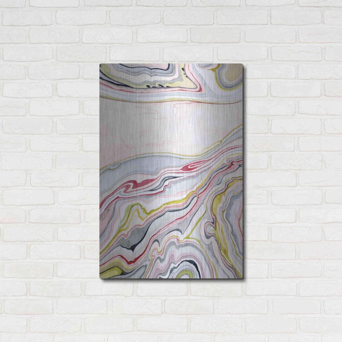 Luxe Metal Art 'Watercolor Marbling I' by Grace Popp Metal Wall Art,24x36