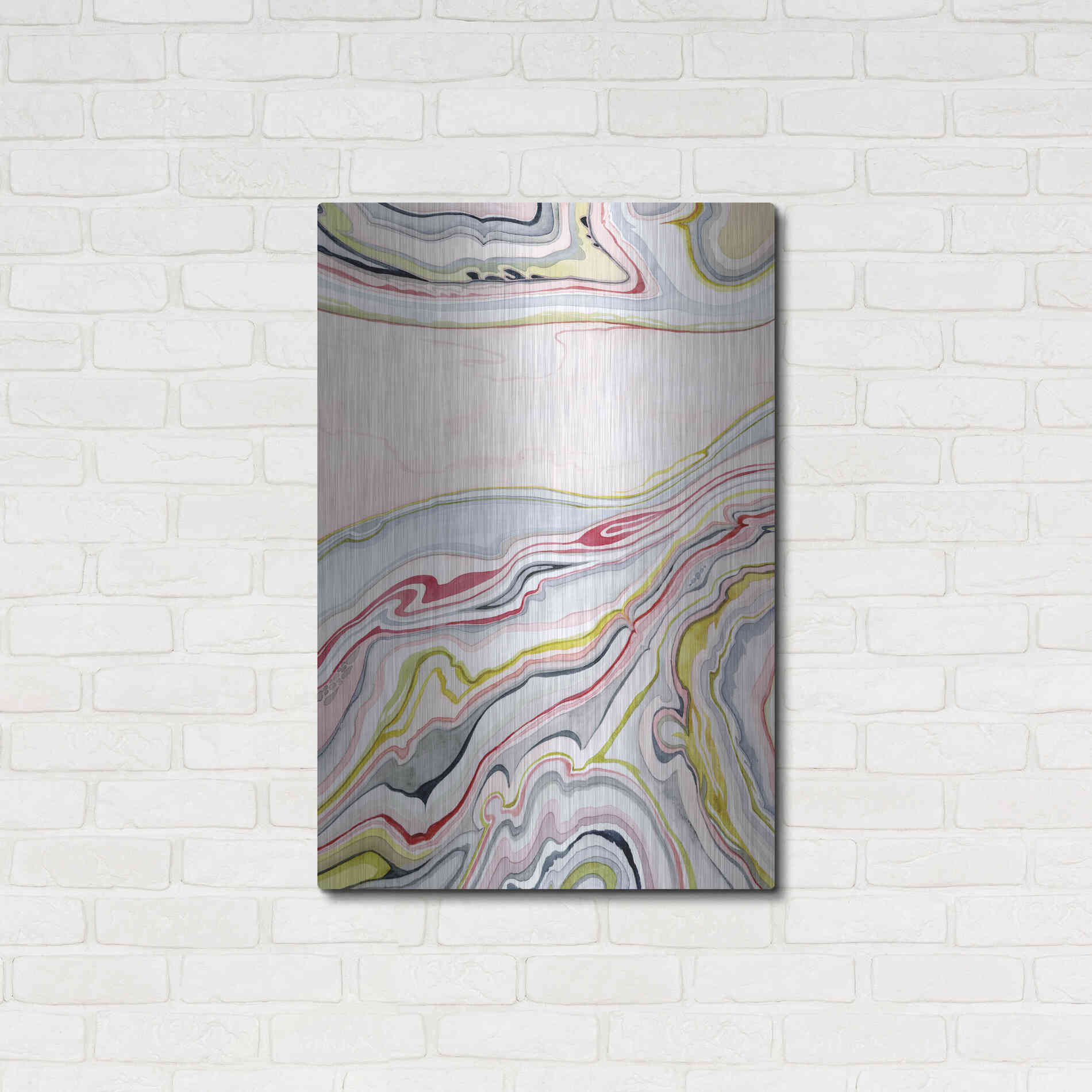 Luxe Metal Art 'Watercolor Marbling I' by Grace Popp Metal Wall Art,24x36