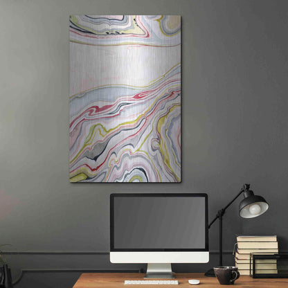 Luxe Metal Art 'Watercolor Marbling I' by Grace Popp Metal Wall Art,24x36