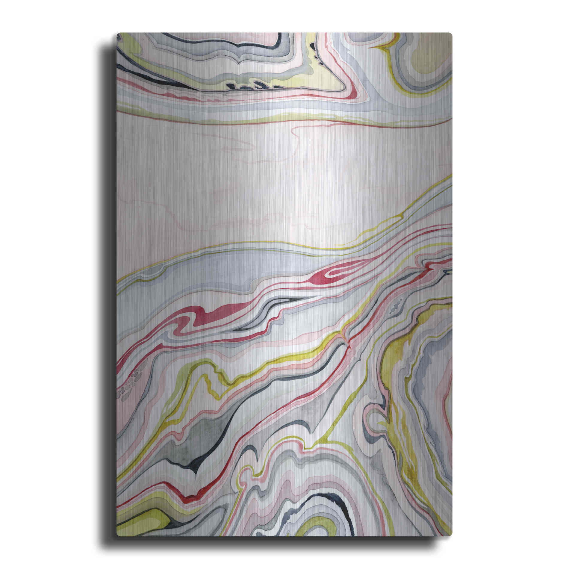 Luxe Metal Art 'Watercolor Marbling I' by Grace Popp Metal Wall Art