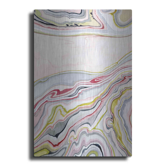 Luxe Metal Art 'Watercolor Marbling I' by Grace Popp Metal Wall Art