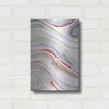 Luxe Metal Art 'Watercolor Marbling II' by Grace Popp Metal Wall Art,12x16