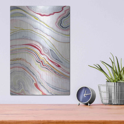 Luxe Metal Art 'Watercolor Marbling II' by Grace Popp Metal Wall Art,12x16