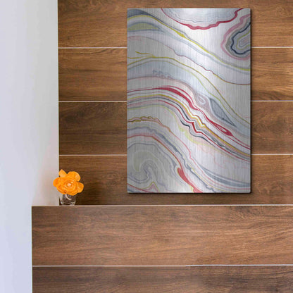 Luxe Metal Art 'Watercolor Marbling II' by Grace Popp Metal Wall Art,12x16