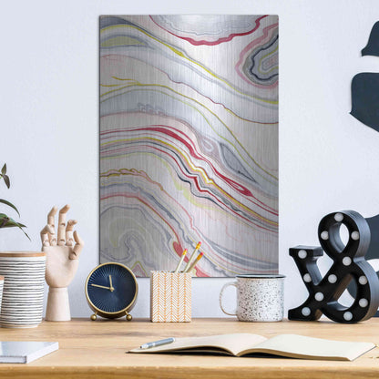 Luxe Metal Art 'Watercolor Marbling II' by Grace Popp Metal Wall Art,12x16