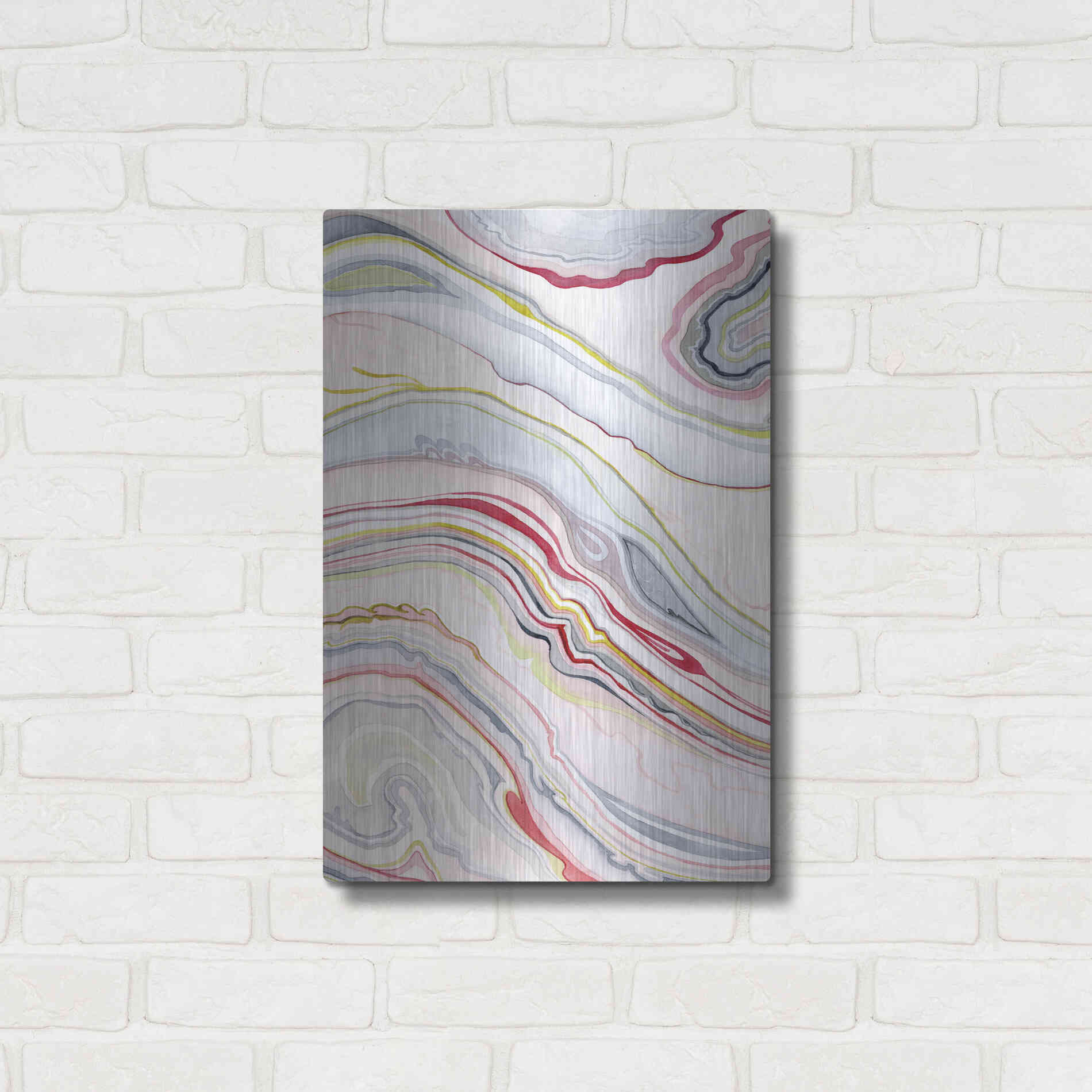 Luxe Metal Art 'Watercolor Marbling II' by Grace Popp Metal Wall Art,16x24