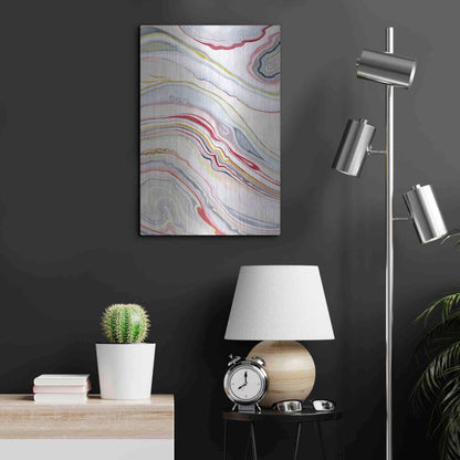 Luxe Metal Art 'Watercolor Marbling II' by Grace Popp Metal Wall Art,16x24