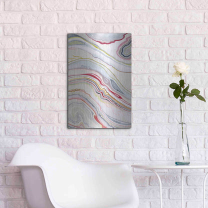 Luxe Metal Art 'Watercolor Marbling II' by Grace Popp Metal Wall Art,16x24