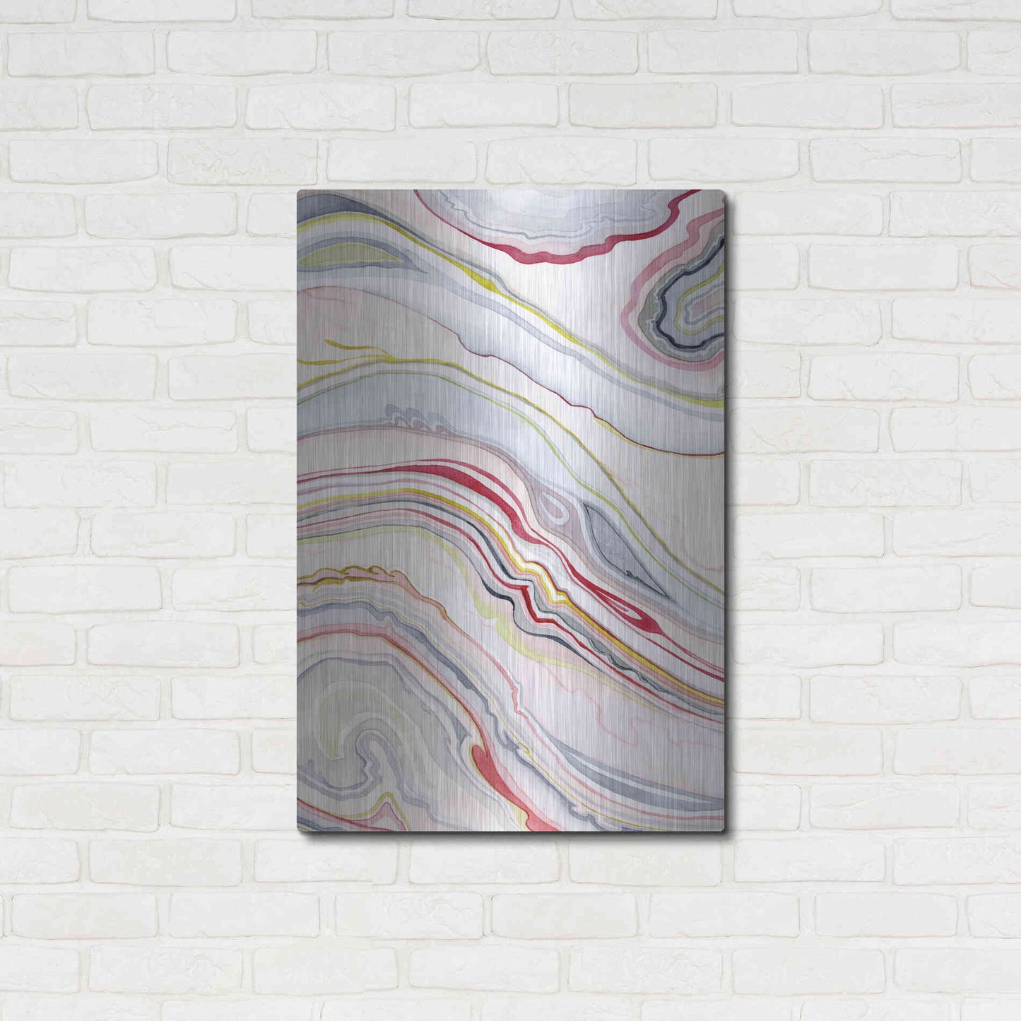 Luxe Metal Art 'Watercolor Marbling II' by Grace Popp Metal Wall Art,24x36