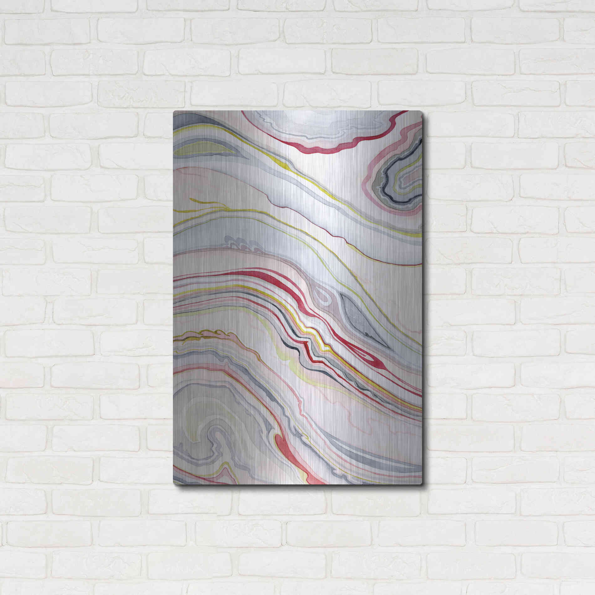 Luxe Metal Art 'Watercolor Marbling II' by Grace Popp Metal Wall Art,24x36