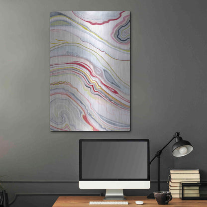 Luxe Metal Art 'Watercolor Marbling II' by Grace Popp Metal Wall Art,24x36