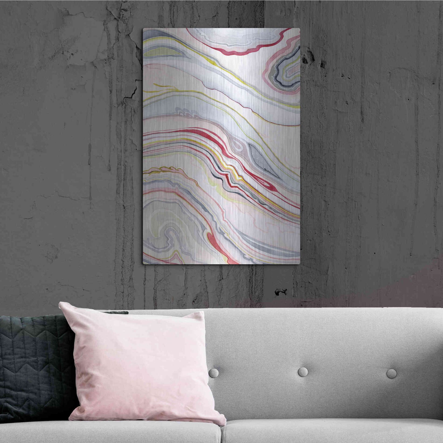 Luxe Metal Art 'Watercolor Marbling II' by Grace Popp Metal Wall Art,24x36