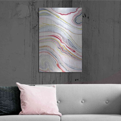 Luxe Metal Art 'Watercolor Marbling II' by Grace Popp Metal Wall Art,24x36