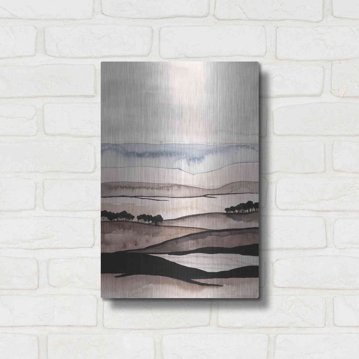 Luxe Metal Art 'Watercolor Strata I' by Grace Popp Metal Wall Art,12x16